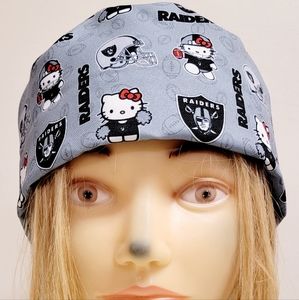 HELLO KITTY RAIDERS GREY MEDICAL NURSING SCRUB CAP